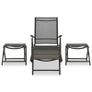 3 Piece Garden Lounge Set Textilene and Aluminium Anthracite Image 2