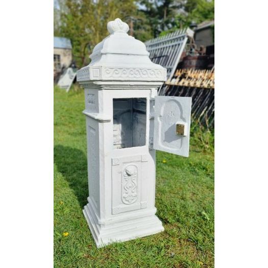 Cast Iron Pillar Post box White CH R 1702B W