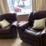 Two lovely brown leather reclining chairs for sale Image 2