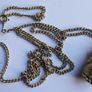 Flapper Gold Chain Necklace With Mixed Metal Wire Coil & Gold Tone Pendant Image 8