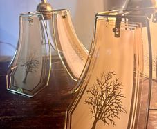 Pair of Hollywood Regency 1970's pendant lights