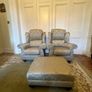 2 x Finline Armchairs & Foot Stool Image 2