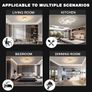Ceiling Lights Living Room,72W 80cm LED Aryli Modern Ceiling Lighting with Remote Control,Dimmable 2800-7000K,6 Ring Chandelier for Living Room,Bedroom,Bathroom,Kitchen Image 4