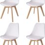 Set of 4 Dining Room Chairs with Solid Beech Leg, Retro Design Padded Chairs, Kitchen Chairs, Wood Image 2