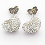 Sterling Silver CZ Heart Stud Earrings Image 3