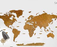 2D Premium Wooden World Map Country Borders US and Canada States Borders Country Names Country Capital Names 400 World Biggest City Names