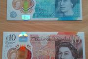 England. Cleland 5 and 10 pound notes