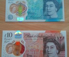 England. Cleland 5 and 10 pound notes