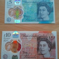 England. Cleland 5 and 10 pound notes