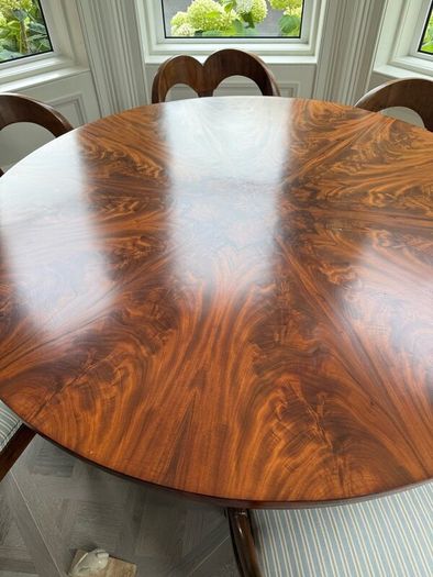 William IV style flame mahogany table & chairs