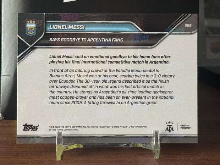 Lionel Messi Says Goodbye to Fans - 2024-25 Argentina Topps NOW - Card 2