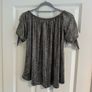 Quiz Woman's Silver Metallic and Black Off and Cold Shoulder Top - Size UK 8 Image 2