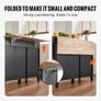 Kitchen Island Cart, 50" Wood Top Breakfast Bar with Trash Cabinet Tilt Out 10 Gallon Storage, Farmhouse Dining Living Room Table with Drop Leaf Image 5