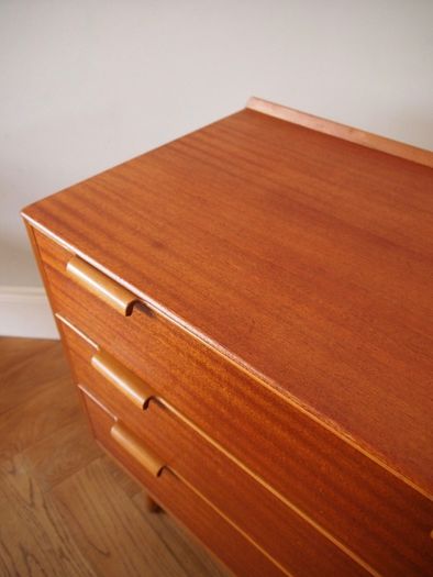 Vintage Teak Chest Of Three Drawers Mid Century Retro 1960s