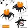 Spider Tea Lights Set of 6 Flameless LED Candles for Spooky Halloween Decor with Spider Candle Holder, Orange Flickering Tea Lights Image 2