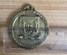 Vintage brass medal half  marathon cork
