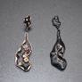 Beautiful pair earrings by R'Laith black wine color gold Image 3