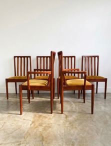 6 Vintage Mid Century Teak Dining Chairs