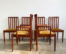 6 Vintage Mid Century Teak Dining Chairs