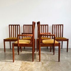 6 Vintage Mid Century Teak Dining Chairs