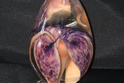 1999 Glass Eye Studio Purple Flower Paperweight