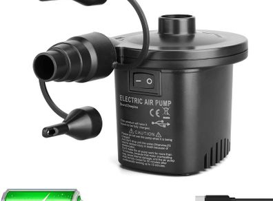 Electric Air Pump, Quick-Fill Electric Rechargeable Inflator for Inflating/Deflating Paddling Pool Airbed Air Mattress Inflated Toy