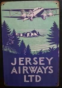 Jersey Airways, vintage style metal sign .