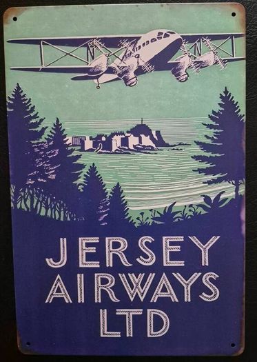 Jersey Airways, vintage style metal sign .