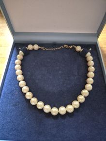 Vintage Signed Monet Faux Pearl Necklace