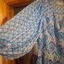 summer dress in blue and white. Wide fit . Easy crease free material.  Great for packing Image 4