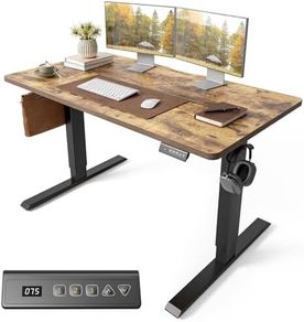 Electric Standing Desk 120 x 60 cm, Height Adjustable Sit Stand Desk with Memory Presets