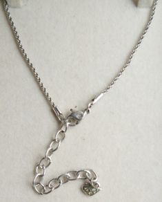 Vintage Swarovski silver tone & crystal pendant little swan necklace length 18" - 5,8g
