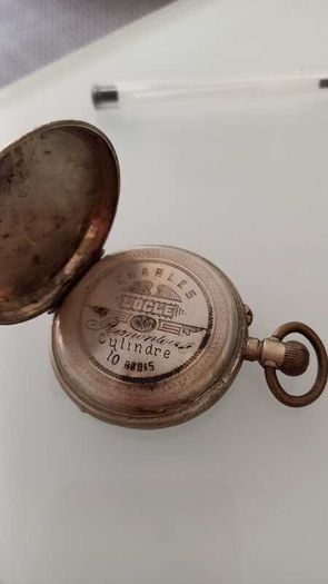 Vintage pocket watch Charles Locle Remontoire Cylindre 10 Rubis