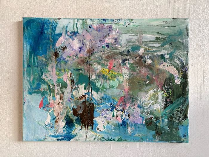 Original Art Original Landscape in Abstract Chateaux Chic