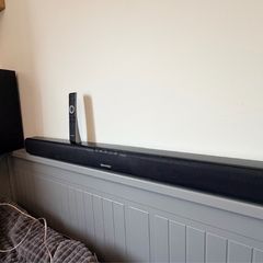 SHARP HT-SBW110 2.1 Soundbar, 180W Slim Wireless Bluetooth Soundbar with Wired Subwoofer