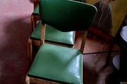 Mid-century green vinyl kitchen chairs