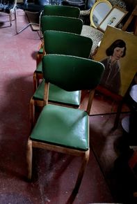 Mid-century green vinyl kitchen chairs
