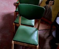 Mid-century green vinyl kitchen chairs