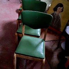 Mid-century green vinyl kitchen chairs