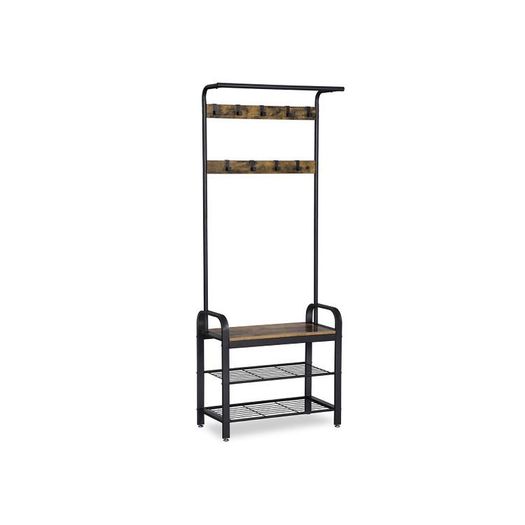 Industrial Style  Coat Rack Wardrobe & Bench Create a spring-like, inviting entrance area with this coat rack with bench that warmly welcomes your guests.