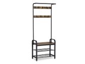 Industrial Style  Coat Rack Wardrobe & Bench Create a spring-like, inviting entrance area with this coat rack with bench that warmly welcomes your guests.