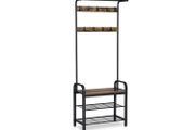 Industrial Style  Coat Rack Wardrobe &amp; Bench Create a spring-like, inviting entrance area with this coat rack with bench that warmly welcomes your guests.