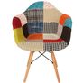 Vivid Mosaic Patchwork Armchair with Beech Legs Image 3