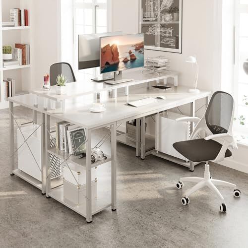 Computer Desk with Shelves, 120 x 50 cm Gaming Desk with Storage, Home Office Table, Modern Simple Style PC Table, Stable Workstation
