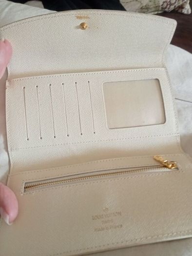 LV cream white wallet
