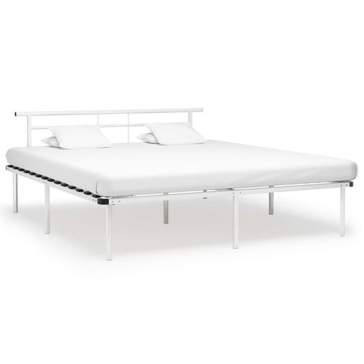 Bed Frame White Metal 180x200 cm