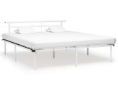 Bed Frame White Metal 180x200 cm