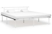 Bed Frame White Metal 180x200 cm