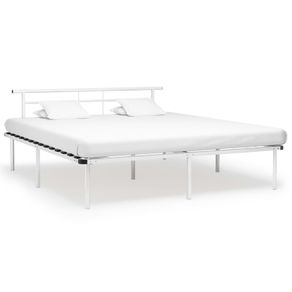 Bed Frame White Metal 180x200 cm