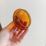 Vintage Italian Empoli Amber Glass Lidded Candy Dish / Apothecary Jar, dating to the 1960s or 1970s Image 3